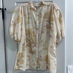 Vanessa Bruno Floral Print Cotton Blouse Size 36 Small
